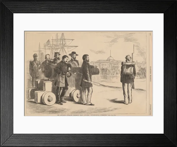 Framed Print : The Louisiana outrages--President Grant demands unconditional surrender. President Ulysses Grant holds his Proclamation Regarding Disturbances in Louisiana Framed Print : The Louisiana outrages--President Grant demands unconditional surrender. President Ulysses Grant holds his Proclamation Regarding Disturbances in Louisiana