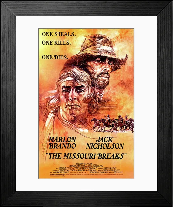 Framed Print : THE MISSOURI BREAKS, Marlon Brando, Jack Nicholson, 1976 Framed Print : THE MISSOURI BREAKS, Marlon Brando, Jack Nicholson, 1976