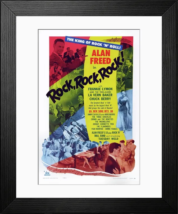 Framed Print : ROCK, ROCK, ROCK!, US poster art, Alan Freed, Frankie Lymon and the Teenagers, Teddy Randazzo, Tuesday Weld, LaVern Baker, 1956