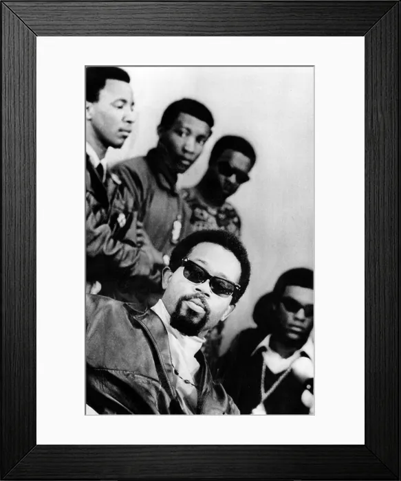 Framed Print : Black Panther Eldridge Cleaver at a press conference, Sacramento, CA, October 10, 1968.. Courtesy: CSU Archives  /  Everett Collection