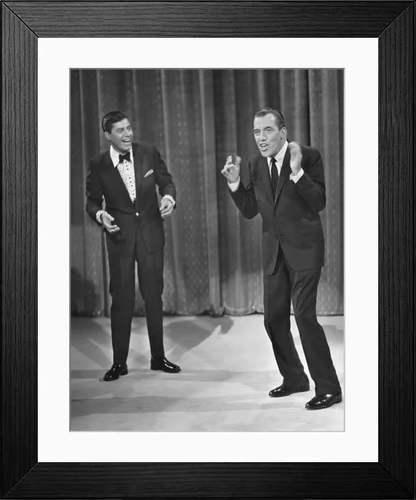 Framed Print : Jerry Lewis, and Ed Sullivan, circa 1961. Courtesy: CSU Archives / Everett Collection