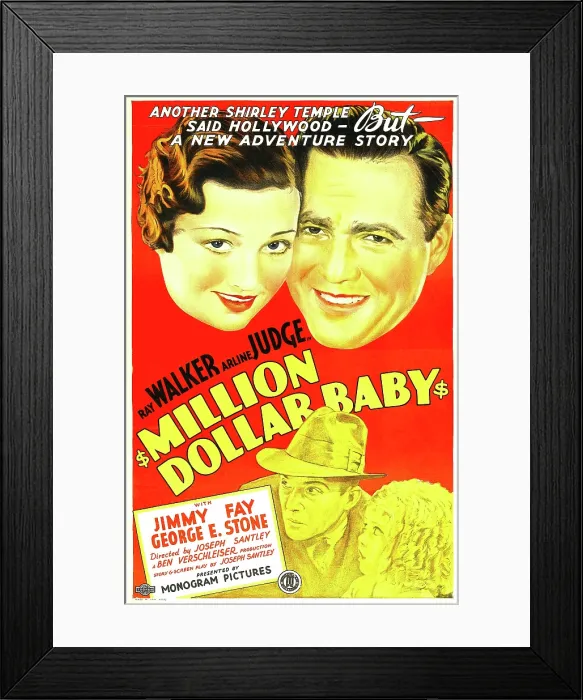 Framed Print : MILLION DOLLAR BABY, US poster art, top from left: Arline Judge, Ray Walker; bottom from left: George E. Stone, Jimmy Fay, 1934