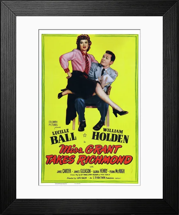 Framed Print : MISS GRANT TAKES RICHMOND, US poster art, Lucille Ball, William Holden, 1949