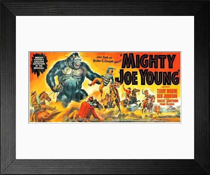 Framed Print : MIGHTY JOE YOUNG, banner poster art, 1949 Framed Print : MIGHTY JOE YOUNG, banner poster art, 1949