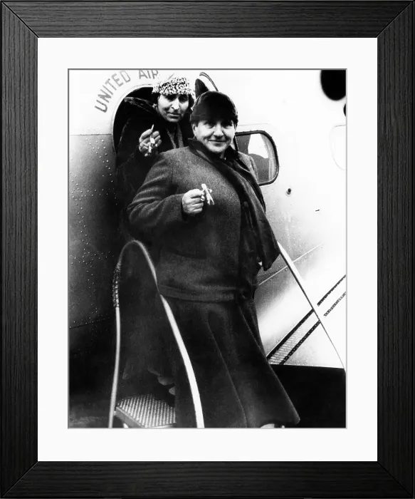 Framed Print : Alice B. Toklas (back), and Gertrude Stein, circa 1937. Courtesy: CSU Archives / Everett Collection