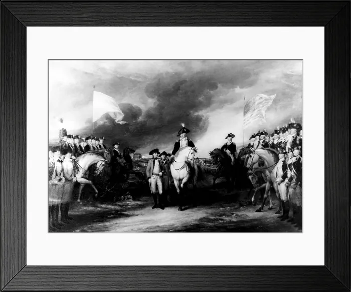Framed Print : General George Washington (center), depicted in the Surrender of Cornwallis in Yorktown, 1781.. Courtesy: CSU Archives  /  Everett Collection