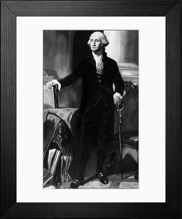 Framed Print : George Washington, (1732-1799), U.S. President 1789-1797, c. 1790's. Painting by Gilbert Stuart.. Courtesy: CSU Archives / Everett Collection Framed Print : George Washington, (1732-1799), U.S. President 1789-1797, c. 1790's. Painting by Gilbert Stuart.. Courtesy: CSU Archives / Everett Collection