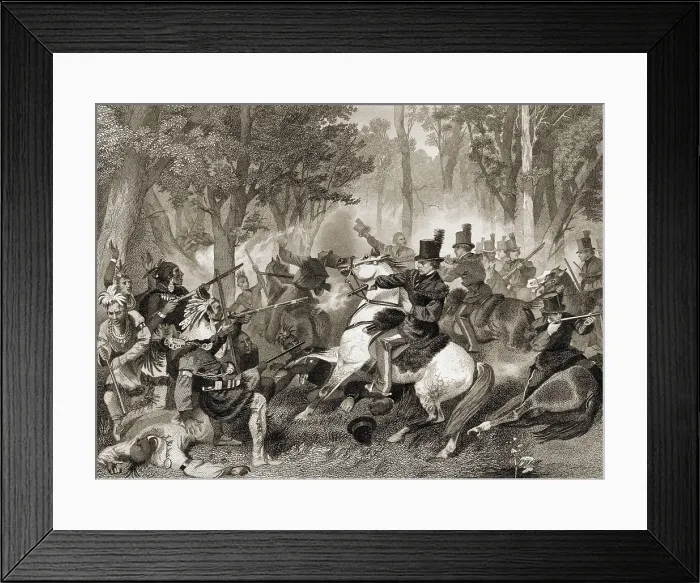 Framed Print : War of 1812. Battle of the Thames, aka Battle of Moraviantown, Oct. 5, 1812
