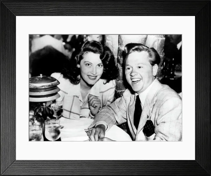 Framed Print : Elaine Mahnken, with husband Mickey Rooney, shortly after their elopement, 1952. Courtesy: CSU Archives  /  Everett Collection