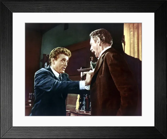 Framed Print : EAST OF EDEN, from left: James Dean, Raymond Massey, 1955