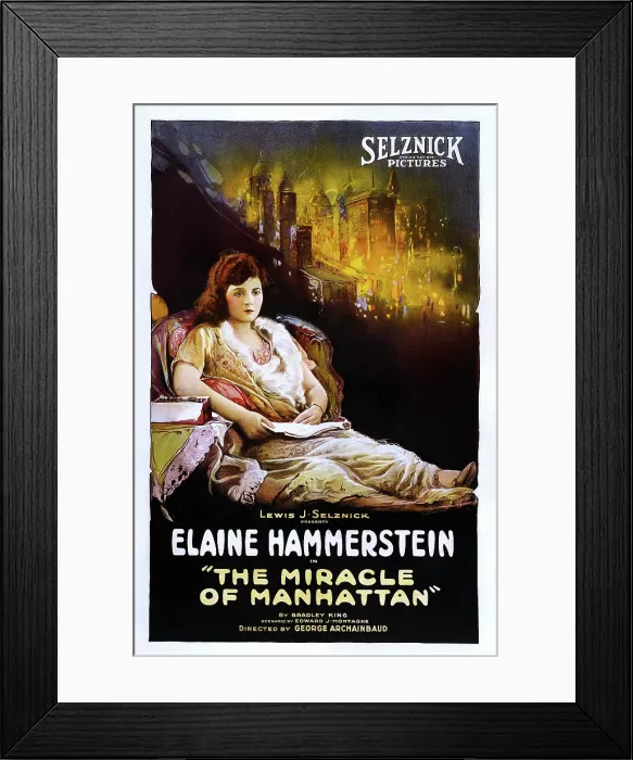 Framed Print : THE MIRACLE OF MANHATTAN, US poster art, Elaine Hammerstein, 1921