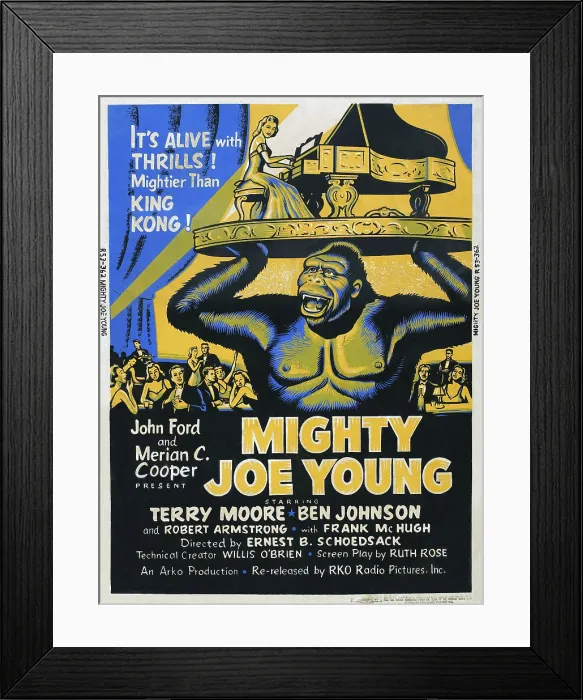 Framed Print : MIGHTY JOE YOUNG, US poster, from top: Terry Moore, Mighty Joe Young, 1949