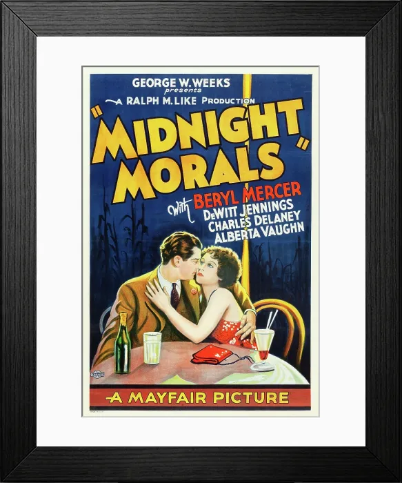 Framed Print : MIDNIGHT MORALS, l-r: Charles Delaney, Alberta Vaughn on poster art, 1932