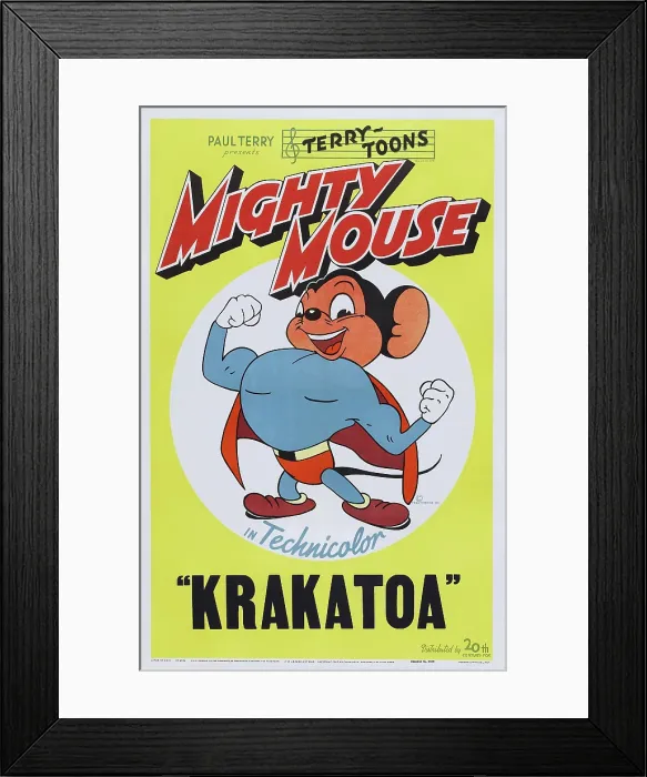 Framed Print : MIGHTY MOUSE IN KRAKATOA, Mighty Mouse on poster art, 1945, TM and Copyright 20th Century Fox Film Corp. All rights reserved. / courtesy Everett Collection