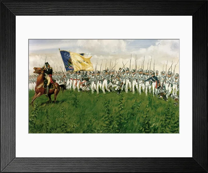 Framed Print : War of 1812, Battle of Chippewa, July 5, 1814. 20th century painting by H. Charles McBarron. US regular army soldiers, led by Brig. Gen Framed Print : War of 1812, Battle of Chippewa, July 5, 1814. 20th century painting by H. Charles McBarron. US regular army soldiers, led by Brig. Gen