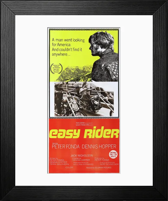 Framed Print : EASY RIDER, Australian poster, Peter Fonda (top), bottom from left: Dennis Hopper, Peter Fonda, 1969 Framed Print : EASY RIDER, Australian poster, Peter Fonda (top), bottom from left: Dennis Hopper, Peter Fonda, 1969