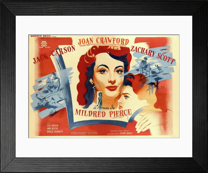 Framed Print : MILDRED PIERCE, from left, center, Joan Crawford, Ann Blyth, 1945