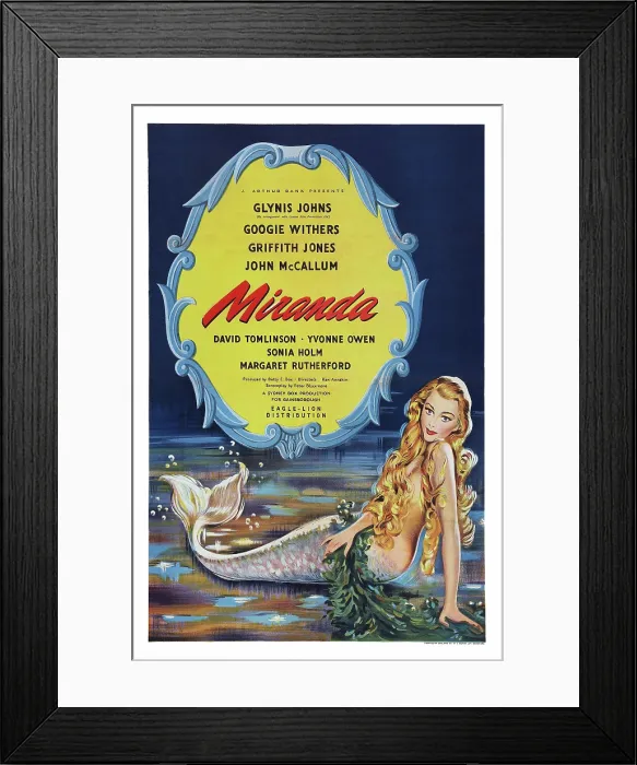 Framed Print : MIRANDA, poster art, Glynis Johns, 1948 Framed Print : MIRANDA, poster art, Glynis Johns, 1948