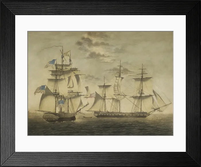 Framed Print : War of 1812. Battle between frigates, USS Chesapeake and HMS Shannon, June 1, 1813 Framed Print : War of 1812. Battle between frigates, USS Chesapeake and HMS Shannon, June 1, 1813