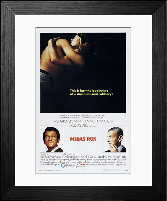 Framed Print : MIDAS RUN, US poster, bottom from left: Richard Crenna, Fred Astaire, 1969