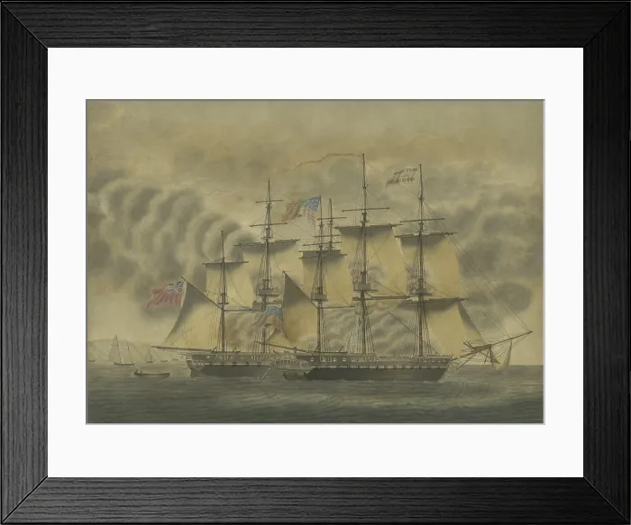 Framed Print : War of 1812. Battle between frigates, USS Chesapeake and HMS Shannon, June 1, 1813