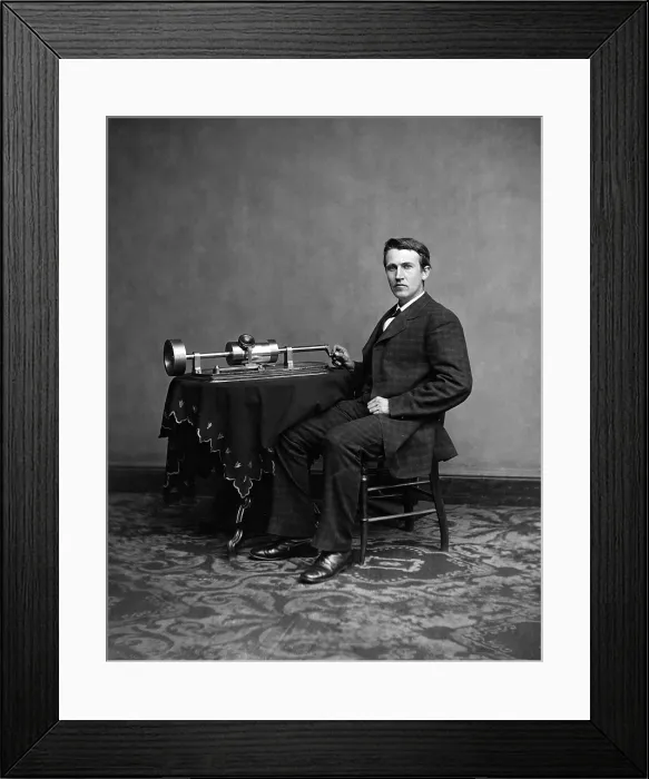 Framed Print : Thomas Edison, ca. 1870's