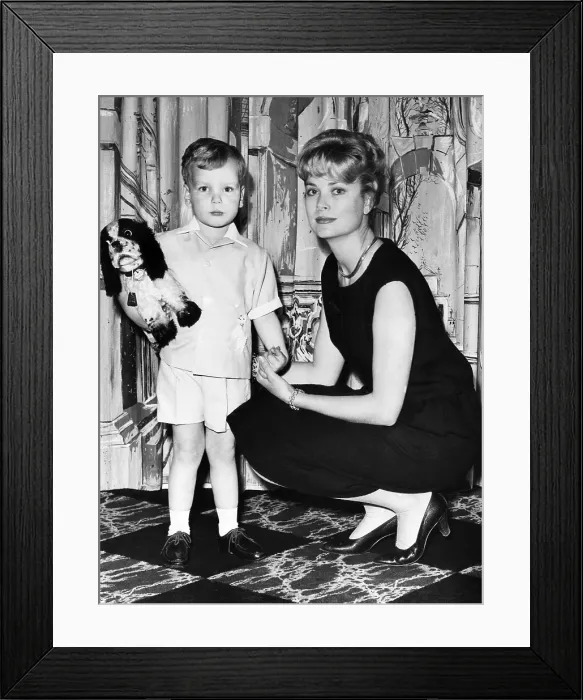 Framed Print : Princess Grace Kelly poses with her son, Prince Albert. April 28, 1961. Courtesy: CSU Archives / Everett Collection Framed Print : Princess Grace Kelly poses with her son, Prince Albert. April 28, 1961. Courtesy: CSU Archives / Everett Collection