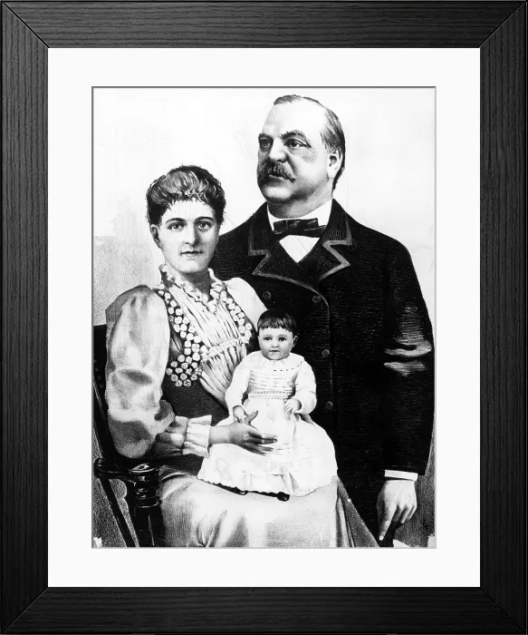 Framed Print : President Grover Cleveland with wife and daughter, Esther, 1890s.. Courtesy: CSU Archives  /  Everett Collection