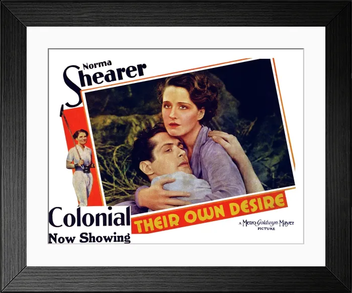 Framed Print : THEIR OWN DESIRE, US lobbycard, from left, Robert Montgomery, Norma Shearer, 1929 Framed Print : THEIR OWN DESIRE, US lobbycard, from left, Robert Montgomery, Norma Shearer, 1929