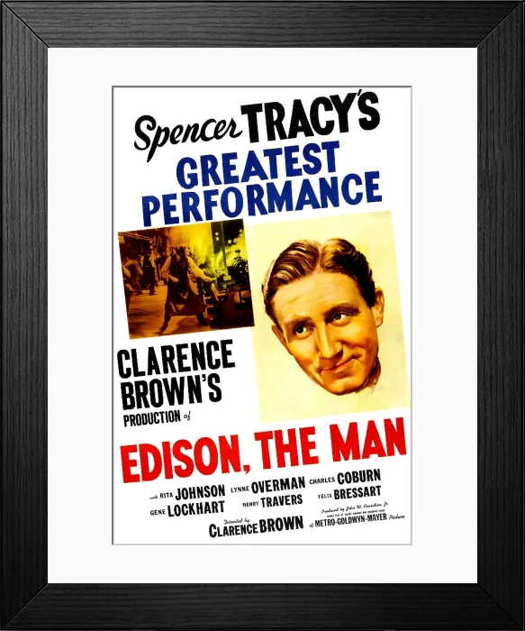 Framed Print : EDISON, THE MAN, US poster, Spencer Tracy, 1940