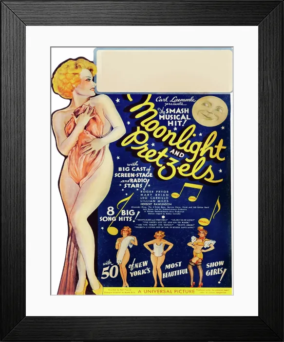 Framed Print : MOONLIGHT AND PRETZELS, US poster art, 1933 Framed Print : MOONLIGHT AND PRETZELS, US poster art, 1933