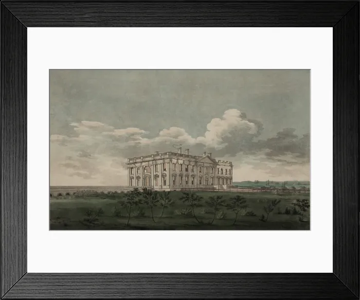 Framed Print : War of 1812. The Burning of Washington, DC, August, 24, 1814. View of the fire gutted White House after the British capture of the city