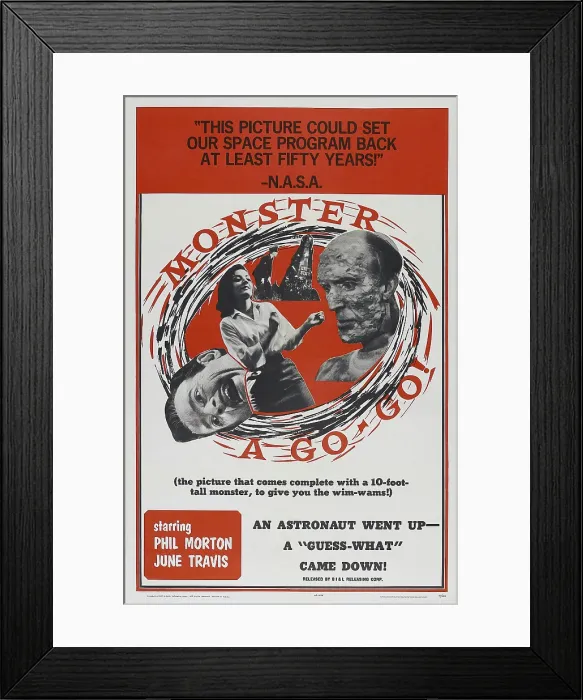 Framed Print : MONSTER A GO-GO, poster art, from left: Phil Morton, June Travis, 1965 Framed Print : MONSTER A GO-GO, poster art, from left: Phil Morton, June Travis, 1965