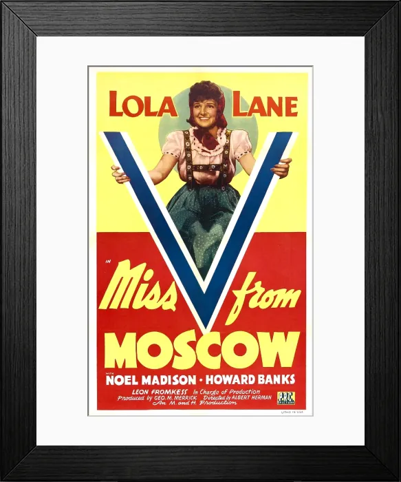 Framed Print : MISS V FROM MOSCOW, US poster, Lola Lane, 1942 Framed Print : MISS V FROM MOSCOW, US poster, Lola Lane, 1942
