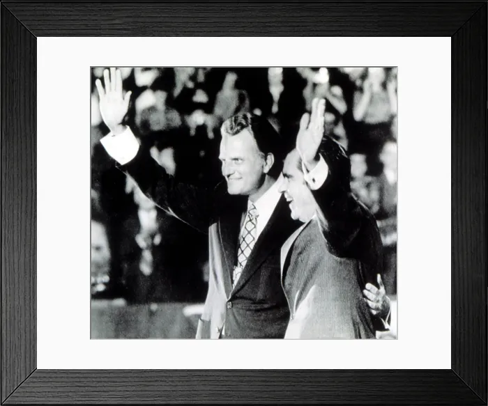 Framed Print : Billy Graham & President Richard M. Nixon in Charlotte, NC after Graham's sermon. 10 / 15 / 71. Courtesy: CSU Archives  /  Everett Collection