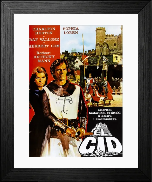 Framed Print : EL CID, Yugoslavian poster, from left: Sophia Loren, Charlton Heston, 1961 Framed Print : EL CID, Yugoslavian poster, from left: Sophia Loren, Charlton Heston, 1961