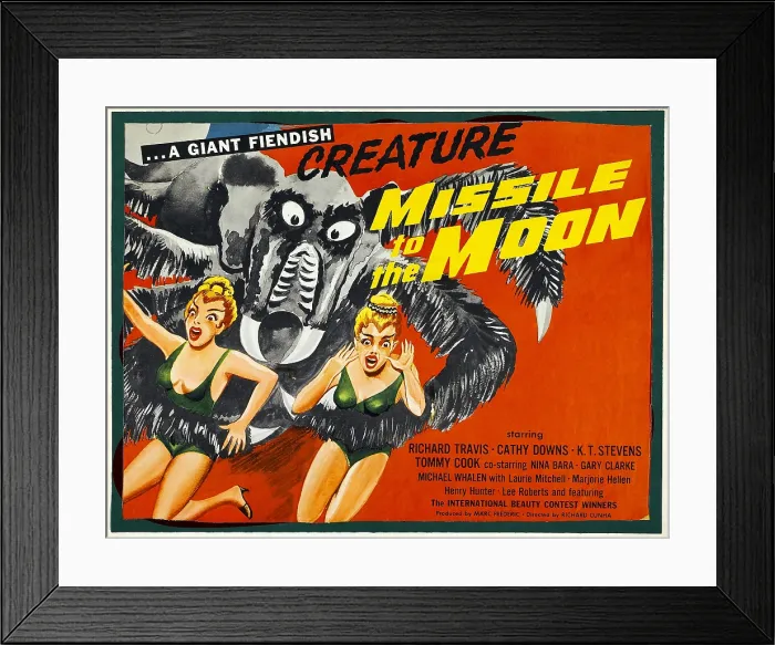 Framed Print : MISSILE TO THE MOON, half-sheet poster art, 1958 Framed Print : MISSILE TO THE MOON, half-sheet poster art, 1958