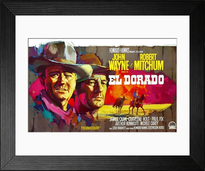 Framed Print : EL DORADO, l-r: John Wayne, Robert Mitchum on Belgian poster art, 1966 Framed Print : EL DORADO, l-r: John Wayne, Robert Mitchum on Belgian poster art, 1966