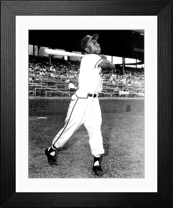 Framed Print : Hank Aaron of the Milwaukee Braves, ca. 1957. Courtesy: CSU Archives  /  Everett Collection