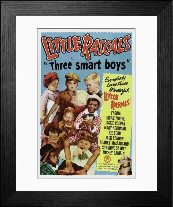 Framed Print : THREE SMART BOYS, US poster, top from left: Spanky McFarland, Dickie Moore, Shirley Jean Rickert, Jackie Cooper, center from left: Mary Ann Jackson Framed Print : THREE SMART BOYS, US poster, top from left: Spanky McFarland, Dickie Moore, Shirley Jean Rickert, Jackie Cooper, center from left: Mary Ann Jackson