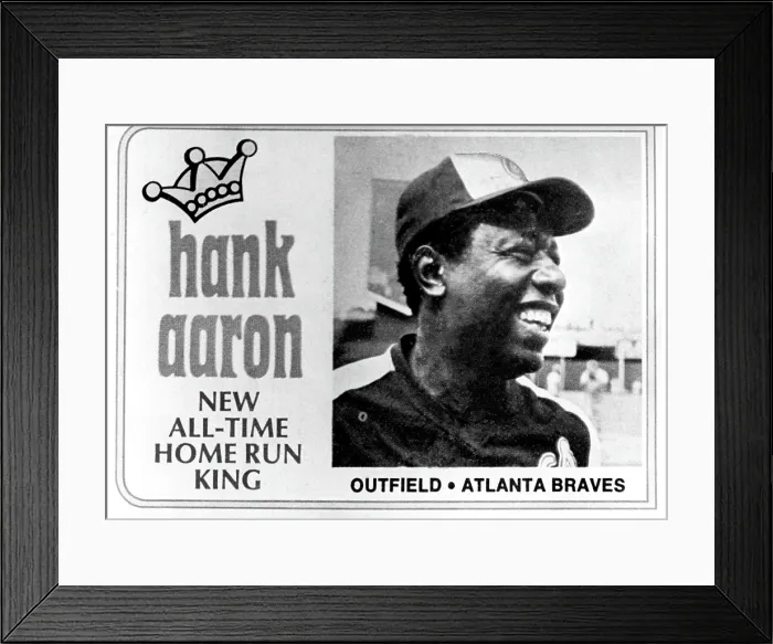 Framed Print : Hank Aaron, after record breaking 715th home run for the Atlanta, Braves, GA, April 8, 1974. Courtesy: CSU Archives / Everett Collection