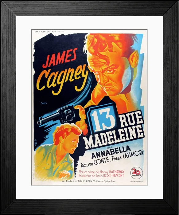 Framed Print : 13 RUE MADELEINE, James Cagney (top), Annabella, 1947, TM & Copyright 20th Century Fox Film Corp. / courtesy Everett Collection Framed Print : 13 RUE MADELEINE, James Cagney (top), Annabella, 1947, TM & Copyright 20th Century Fox Film Corp. / courtesy Everett Collection