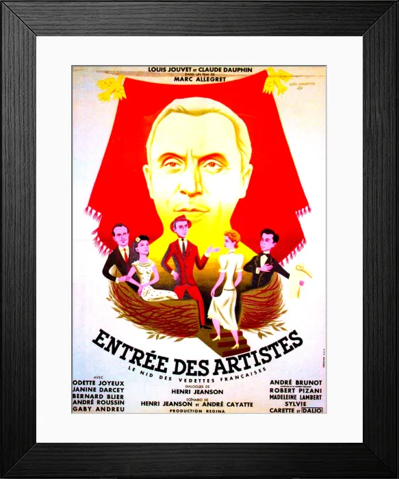 Framed Print : ENTREE DES ARTISTES, (aka THE CURTAIN RISES), French poster art, top: Louis Jouvet, 1938