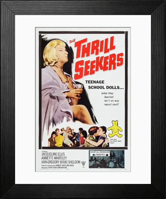 Framed Print : THE THRILL SEEKERS, (aka THE YELLOW TEDDYBEARS, aka GUTTER GIRLS), US poster, 1963
