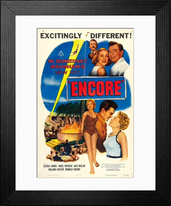 Framed Print : ENCORE, US poster, bottom from left: Glynis Johns, Terence Morgan, 1952