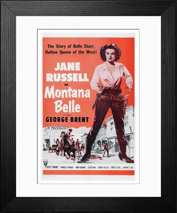 Framed Print : MONTANA BELLE, US poster art, Jane Russell, 1952