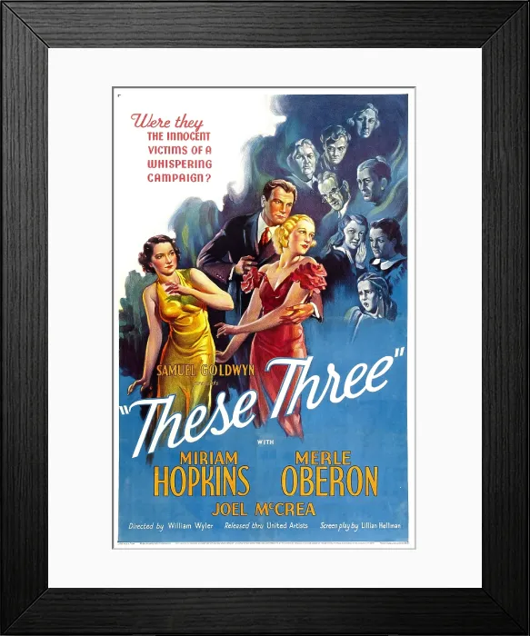 Framed Print : THESE THREE, from left: Merle Oberon, Joel McCrea, Miriam Hopkins, 1936 Framed Print : THESE THREE, from left: Merle Oberon, Joel McCrea, Miriam Hopkins, 1936