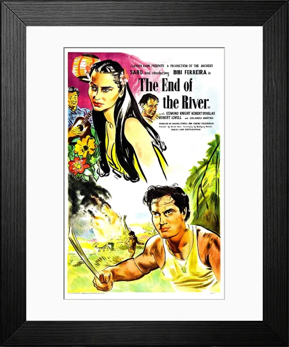 Framed Print : THE END OF THE RIVER, British poster, from top: Bibi Ferreira, Sabu, 1947 Framed Print : THE END OF THE RIVER, British poster, from top: Bibi Ferreira, Sabu, 1947