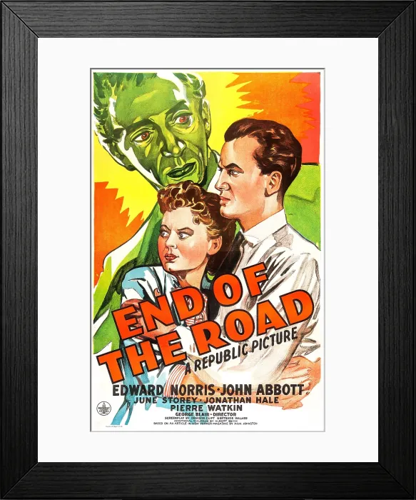 Framed Print : END OF THE ROAD, US poster, from top: John Abbott, June Storey, Edward Norris, 1944