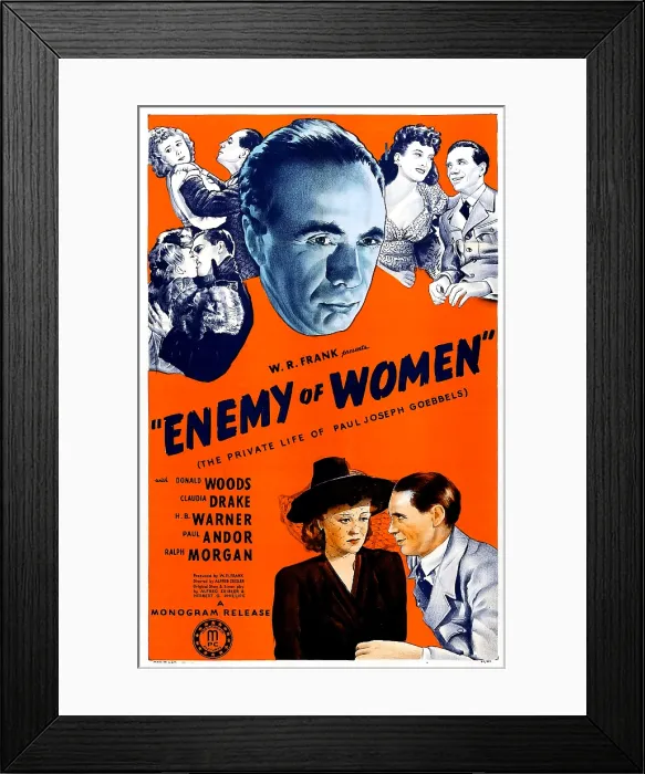 Framed Print : ENEMY OF WOMAN, US poster, bottom from left: Claudia Drake, Donald Woods, 1944 Framed Print : ENEMY OF WOMAN, US poster, bottom from left: Claudia Drake, Donald Woods, 1944